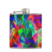 Farbvolle gekrümmte Dreiecke oder farbige Wellen. Flachmann (Vorderseite)