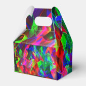 Farbvolle gekrümmte Dreiecke oder farbige Wellen. Geschenkschachtel (Rückseite)