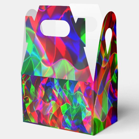 Farbvolle gekrümmte Dreiecke oder farbige Wellen. Geschenkschachtel (Geöffnet)