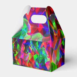 Farbvolle gekrümmte Dreiecke oder farbige Wellen. Geschenkschachtel