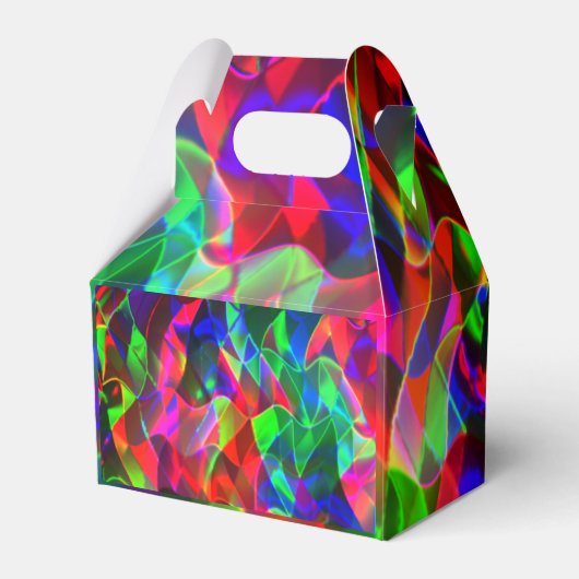 Farbvolle gekrümmte Dreiecke oder farbige Wellen. Geschenkschachtel (Vorderseite)