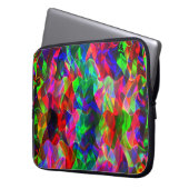 Farbvolle gekrümmte Dreiecke oder farbige Wellen. Laptopschutzhülle (Vorderseite Links)