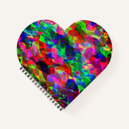 Farbvolle gekrümmte Dreiecke oder farbige Wellen. Notizblock