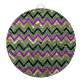 Farbvolle geometrische Zickzack Goldakzente Dartscheibe (vorne)
