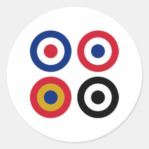 Farbvolle Mod-Ziele Runder Aufkleber