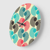 Farbvolle Punkte: abstraktes nahtloses Muster. Große Wanduhr (Winkel)