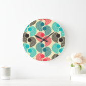 Farbvolle Punkte: abstraktes nahtloses Muster. Große Wanduhr (Zuhause)