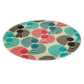 Farbvolle Punkte: abstraktes nahtloses Muster. Schneidebrett (Ecke)