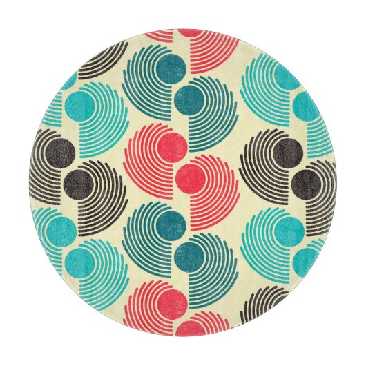 Farbvolle Punkte: abstraktes nahtloses Muster. Schneidebrett (Vorderseite)