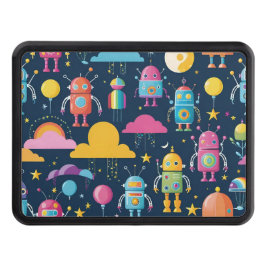 Farbvolle Retro-Roboter Abschlepphaken Cover