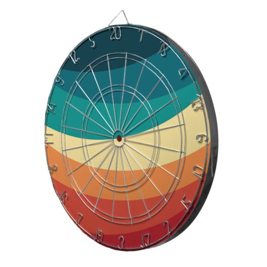 Farbvolle Retrostil-Kurven Design Dartscheibe (Vorderseite rechts)