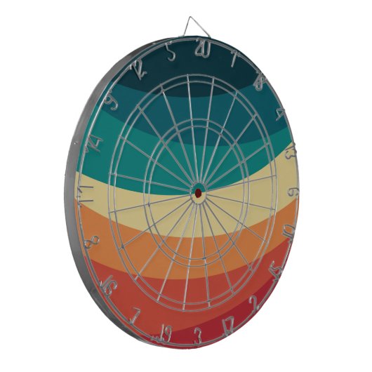 Farbvolle Retrostil-Kurven Design Dartscheibe (Vorderseite Links)