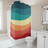 Farbvolle Retrostil-Kurven Design Duschvorhang (Beispiel)