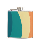 Farbvolle Retrostil-Kurven Design Flachmann (Vorderseite)