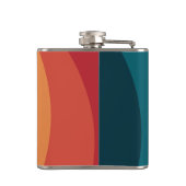 Farbvolle Retrostil-Kurven Design Flachmann (Rückseite)