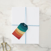 Farbvolle Retrostil-Kurven Design Geschenkanhänger (Mit Garn)