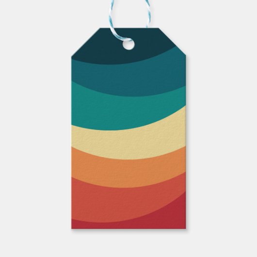 Farbvolle Retrostil-Kurven Design Geschenkanhänger (Vorderseite)