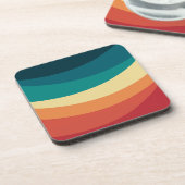 Farbvolle Retrostil-Kurven Design Getränkeuntersetzer (Linke Seite)