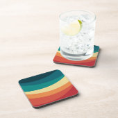 Farbvolle Retrostil-Kurven Design Getränkeuntersetzer (Rechte Seite)