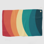 Farbvolle Retrostil-Kurven Design Golfhandtuch (Horizontal)