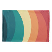 Farbvolle Retrostil-Kurven Design Kissenbezug (Rückseite)