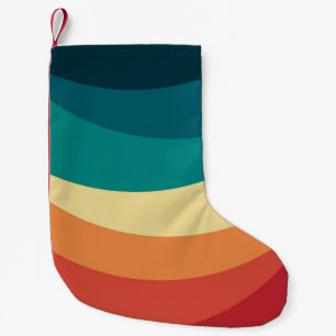 Farbvolle Retrostil-Kurven Design Kleiner Weihnachtsstrumpf