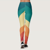 Farbvolle Retrostil-Kurven Design Leggings (Rückseite)