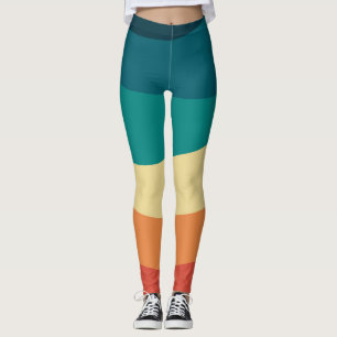 Farbvolle Retrostil-Kurven Design Leggings