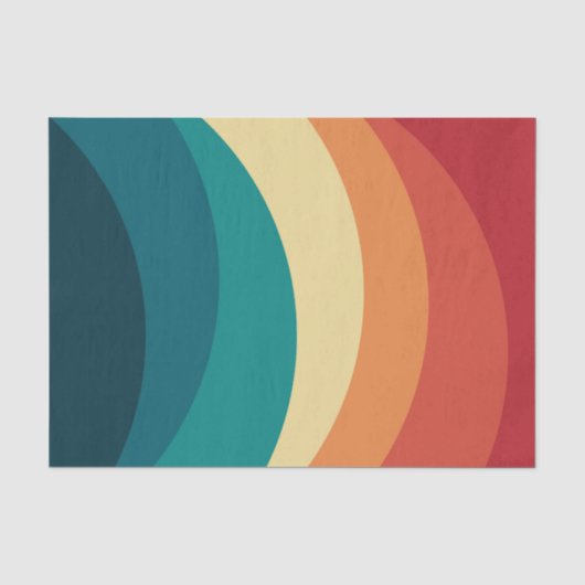 Farbvolle Retrostil-Kurven Design Seidenpapier (Vorderseite)