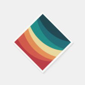 Farbvolle Retrostil-Kurven Design Serviette (Ecke)
