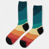 Farbvolle Retrostil-Kurven Design Socken (Linkes Detail)