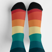 Farbvolle Retrostil-Kurven Design Socken (Oben)