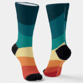 Farbvolle Retrostil-Kurven Design Socken (Gewinkelt)