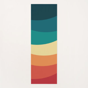 Farbvolle Retrostil-Kurven Design Yogamatte