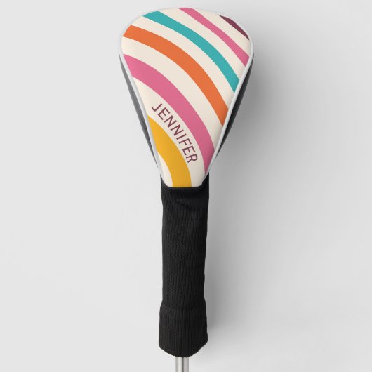 Farbvolle Retrostil-Kurven Golf Headcover (Vorderseite)