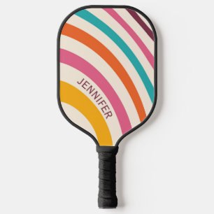 Farbvolle Retrostil-Kurven Pickleball Schläger
