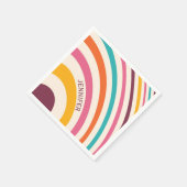 Farbvolle Retrostil-Kurven Serviette (Ecke)