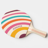 Farbvolle Retrostil-Kurven Tischtennis Schläger (Seitenansicht)