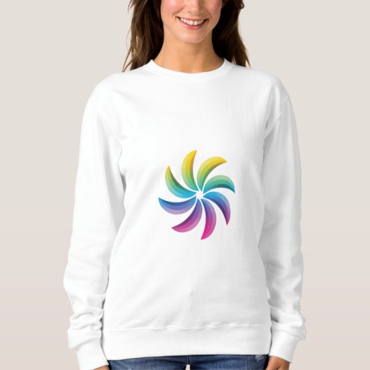 Farbvolle runde Ringkunst Sweatshirt (Vorderseite)