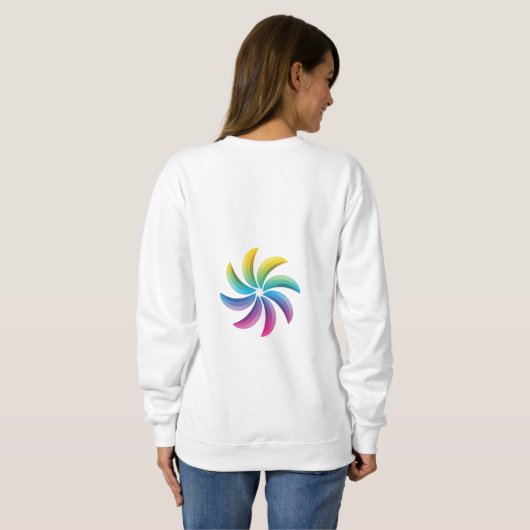 Farbvolle runde Ringkunst Sweatshirt (Schwarz voll)