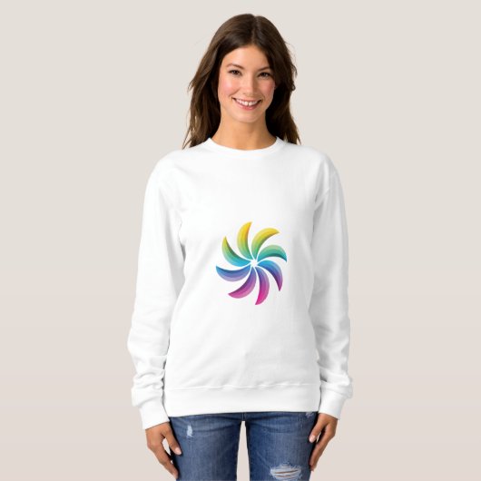 Farbvolle runde Ringkunst Sweatshirt (Vorne ganz)