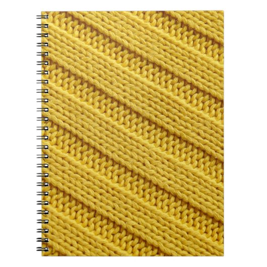 Farbvolle Stricktextur. Gelb. Notizblock (Vorderseite)