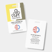 Farbvolle Waves Unternehmen Mitarbeiter Foto-Templ Ausweis (Vorder- & Rückseite)