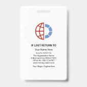 Farbvolle Waves Unternehmen Mitarbeiter Foto-Templ Ausweis (Rückseite)