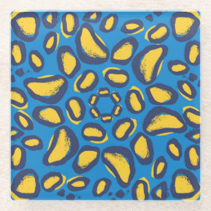 Farbvoller Leopardendruck, nahtlose Textur. Glasuntersetzer