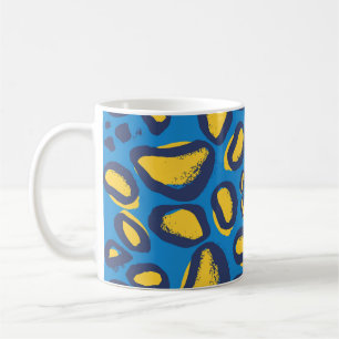 Farbvoller Leopardendruck, nahtlose Textur. Kaffeetasse