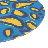 Farbvoller Leopardendruck, nahtlose Textur. Schneidebrett (Ecke)