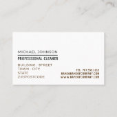 Farbvoller Teppichboden, Teppichreiniger, Reinigun Visitenkarte (Rückseite)