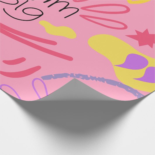 Farbvolles Doodle-Muster mit Inspiration Zitat Geschenkpapier (Ecke)