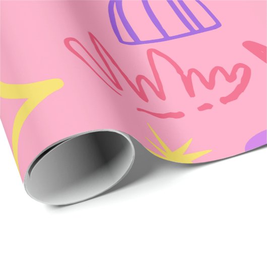 Farbvolles Doodle-Muster mit Inspiration Zitat Geschenkpapier (Rolleneckpunkt)